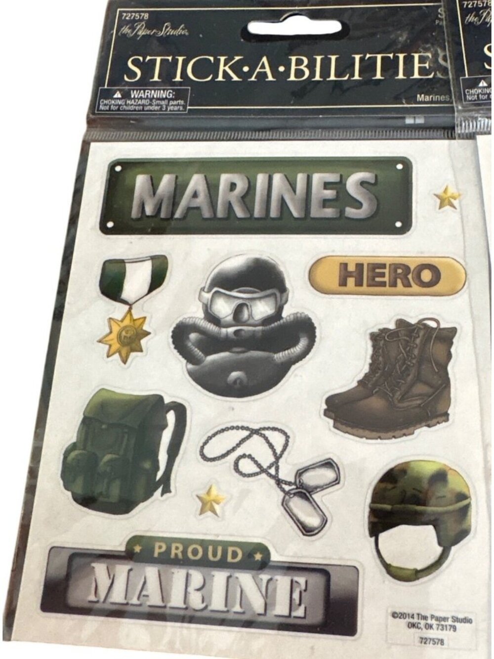 Stickabilities Marines-Themed Stickers Crafts Scrapbooking Acid-Free (1) 22 pc